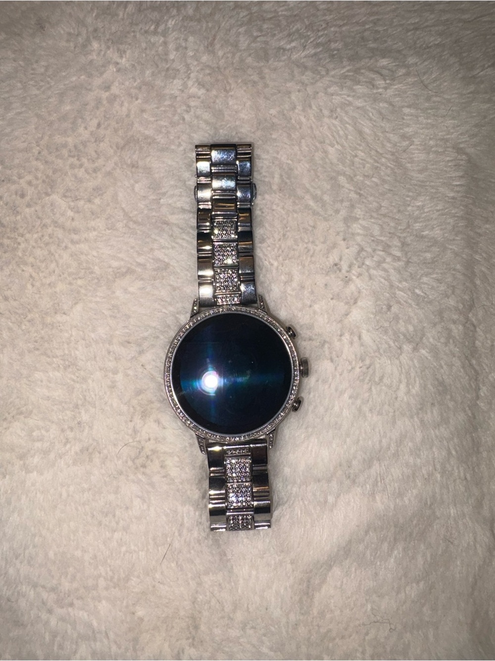 Fossil Silver Tone and stone smartwatch